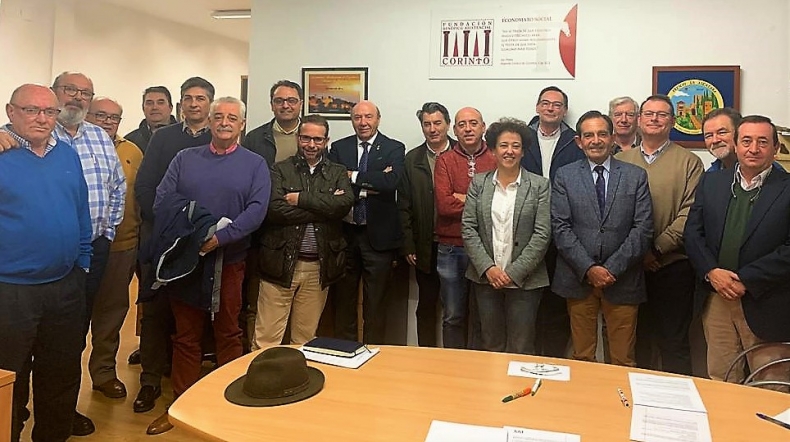 Representantes del patronato de la Fundación Corinto, tras la celebración de la reunión para elegir a la Comisión Ejecutiva en diciembre de 2019.