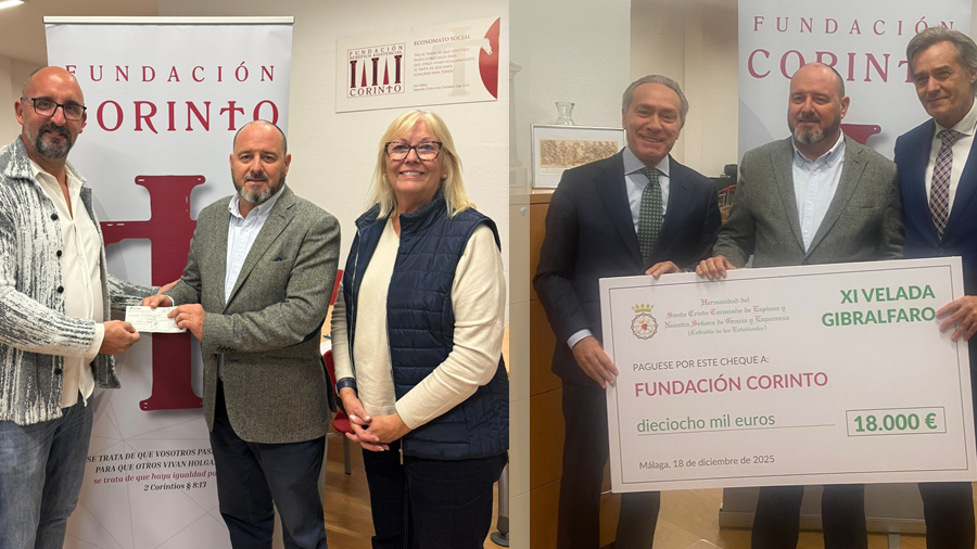 La Hermandad de la Llaga en el Hombro y la Cofrad&iacute;a de Estudiantes colaboran con la Fundaci&oacute;n Corinto en su campa&ntilde;a de Navidad 2025